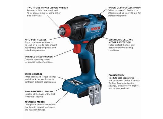 18V 2-Tool Combo Kit with Connected-Ready Two-In-One 1/4 In. Bit/Socket Impact Driver/Wrench, 1/2 In. Hammer Drill/Driver and (2) CORE18V® 4.0 Ah Batteries