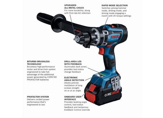 PROFACTOR™ 18V Connected-Ready 1/2 In. Hammer Drill/Driver Kit with (1) CORE18V® 8 Ah High Power Battery