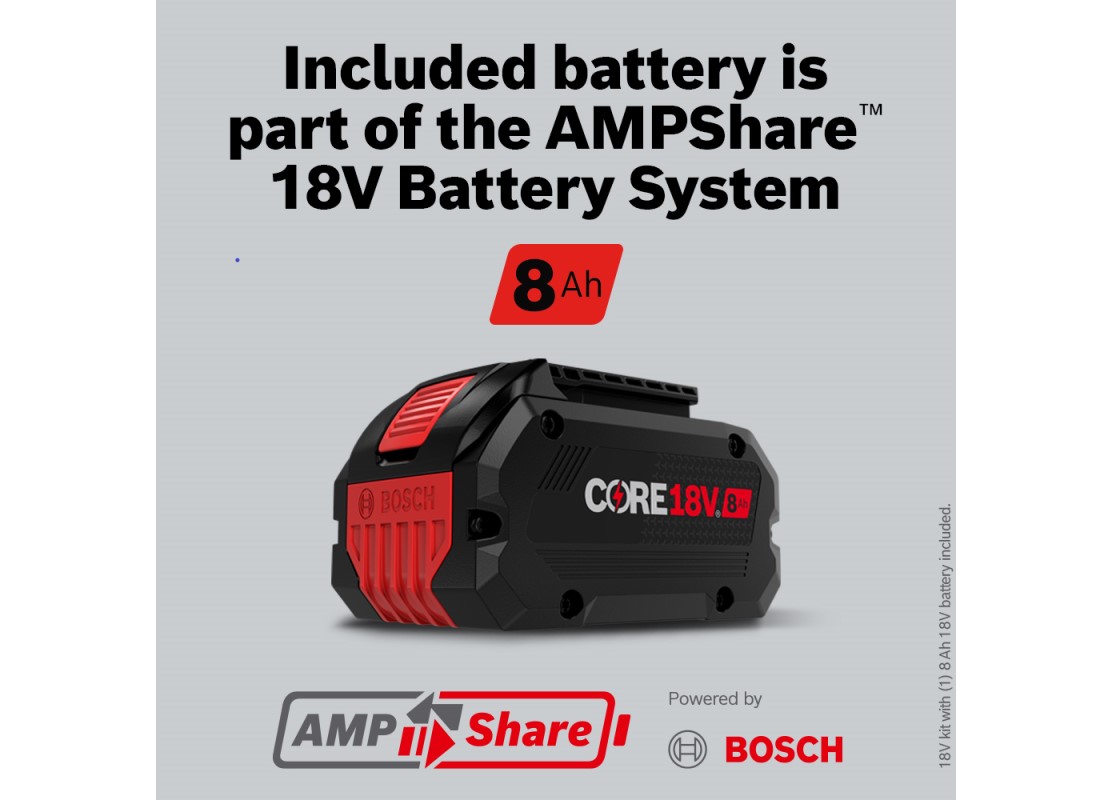 Ensemble scie à onglets radiale à double inclinaison 18V PROFACTOR™ de 12 po avec (1) batterie High Power CORE18V® 8 Ah
