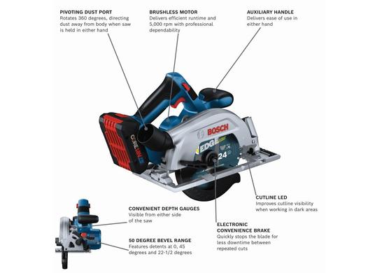 18V Brushless Blade-Right 6-1/2 In. Circular Saw Kit with (2) CORE18V 4 Ah Advanced Power Batteries