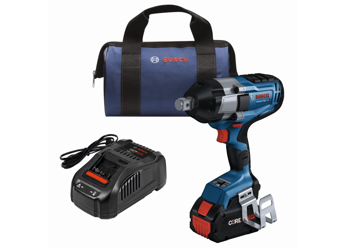 Ensemble clé à chocs 18V connectée PROFACTOR™ de 3/4 po avec bague de friction et trou traversant et (1) batterie High Power CORE18V® 8 Ah