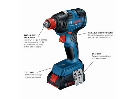 18V Two-In-One 1/4 In. and 1/2 In. Bit/Socket Impact Driver/Wrench (bare tool)