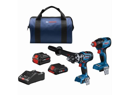 18V 2-Tool Combo Kit with Connected-Ready 1/2 In. Hammer Drill/Driver, Connected-Ready Two-In-One 1/4 In. and 1/2 In. Bit/Socket Impact Driver/Wrench, (1) CORE18V 8 Ah High Power Battery and (1) CORE18V 4 Ah Advanced Power Battery