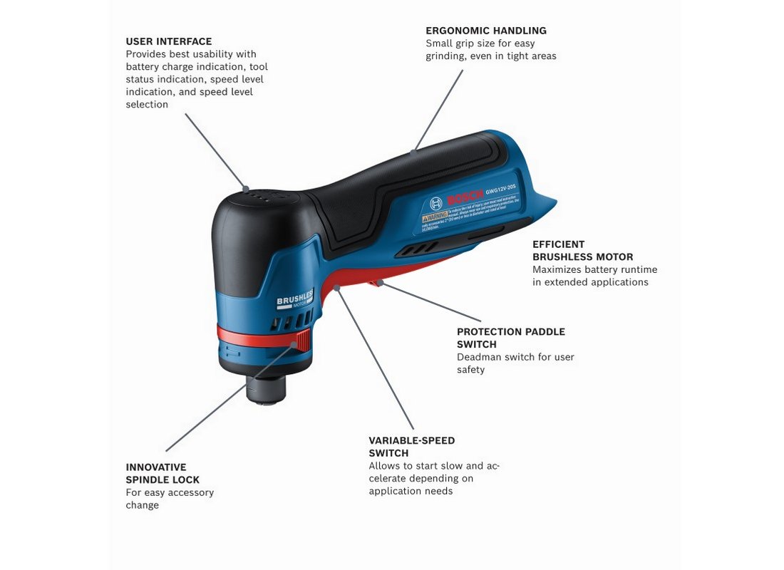 Ensemble meuleuse droite à renvoi d’angle 12V Max sans balais de 1/4 po avec (2) batteries de 3 Ah