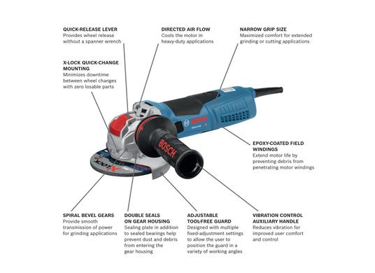 5 In. X-LOCK Angle Grinder