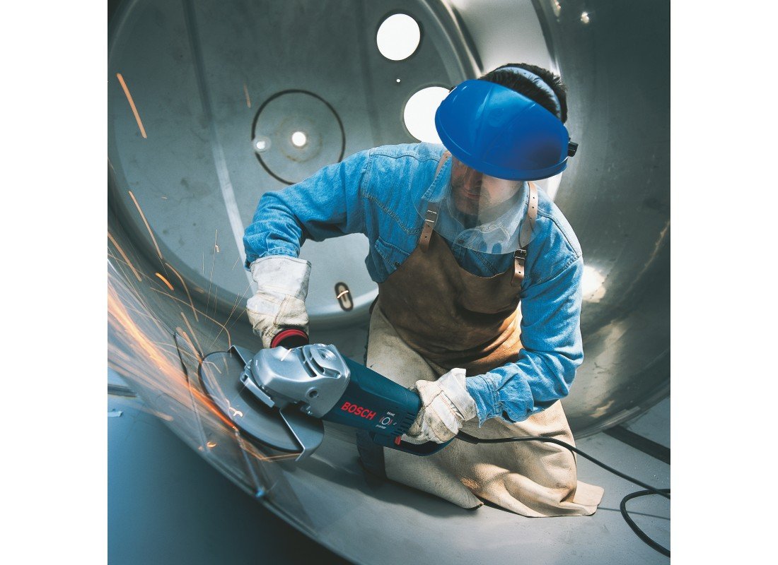9 In. 15 A Large Angle Grinder with Rat Tail Handle