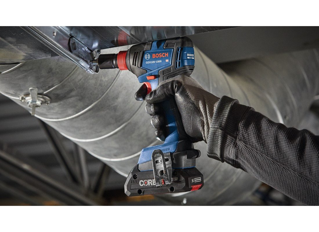 18V 4-Tool Combo Kit with Two-In-One 1/4 In. and 1/2 In. Bit/Socket Impact Driver/Wrench, 1/2 In. Hammer Drill/Driver, 6-1/2 In. Circular Saw and LED Worklight with (1) CORE18V® 4 Ah Advanced Power Battery and (1) 2 Ah Standard Power Battery