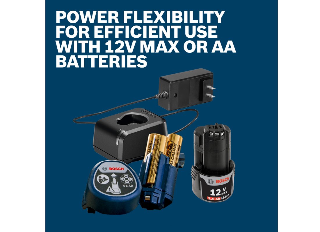 Laser croix 12 V Max connecté avec faisceaux laser verts et points d’aplomb et batterie 12 V