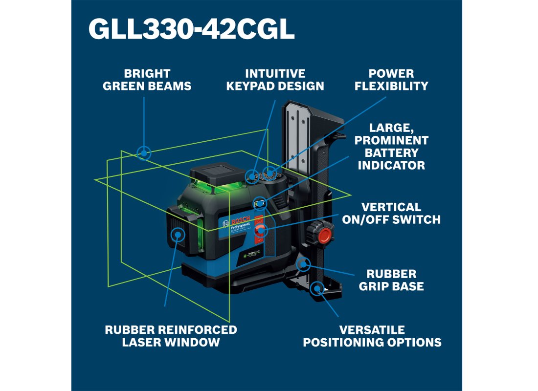 12V Max 360° Connected Green-Beam Three-Plane Leveling and Alignment Laser with (1) 12V Battery
