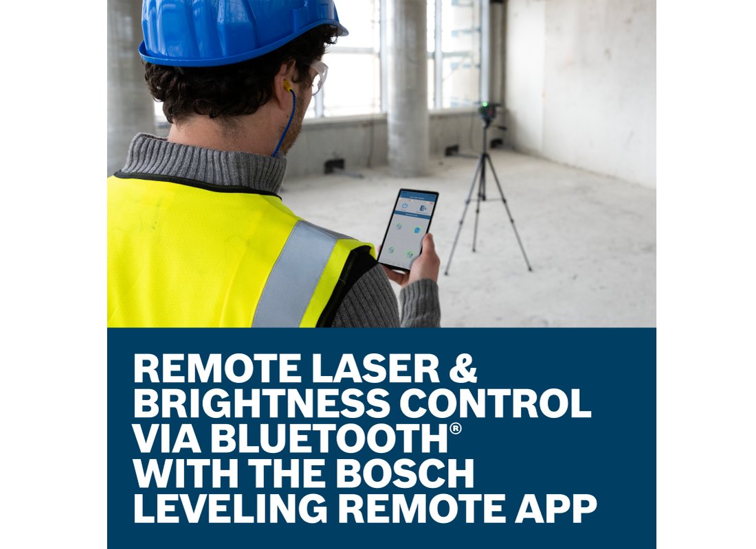 Laser lignes de nivellement/alignement 12 V Max connecté à faisceau vert et à trois plans sur 360° avec (1) batterie 12 Ah