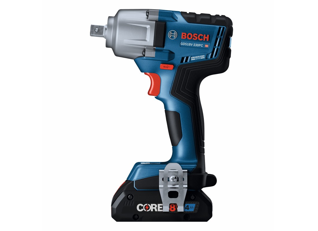 18V Brushless 1/2 In. Mid-Torque Impact Wrench Kit with Pin Detent and (2) CORE18V® 4 Ah Advanced Power Batteries