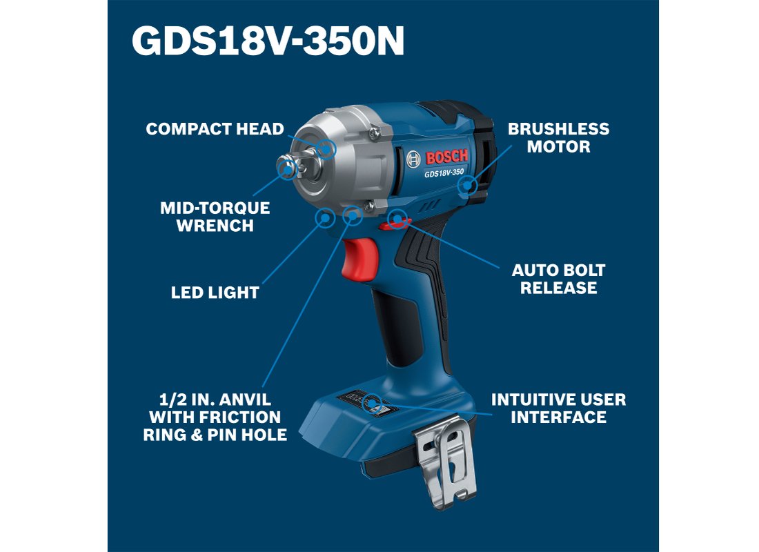 18V Brushless ½ In. Mid Torque Impact Wrench (Bare Tool)