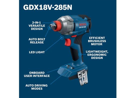18V Brushless Two-In-One 1/4 In. and 1/2 In. Bit/Socket Impact Driver/Wrench (Bare Tool)