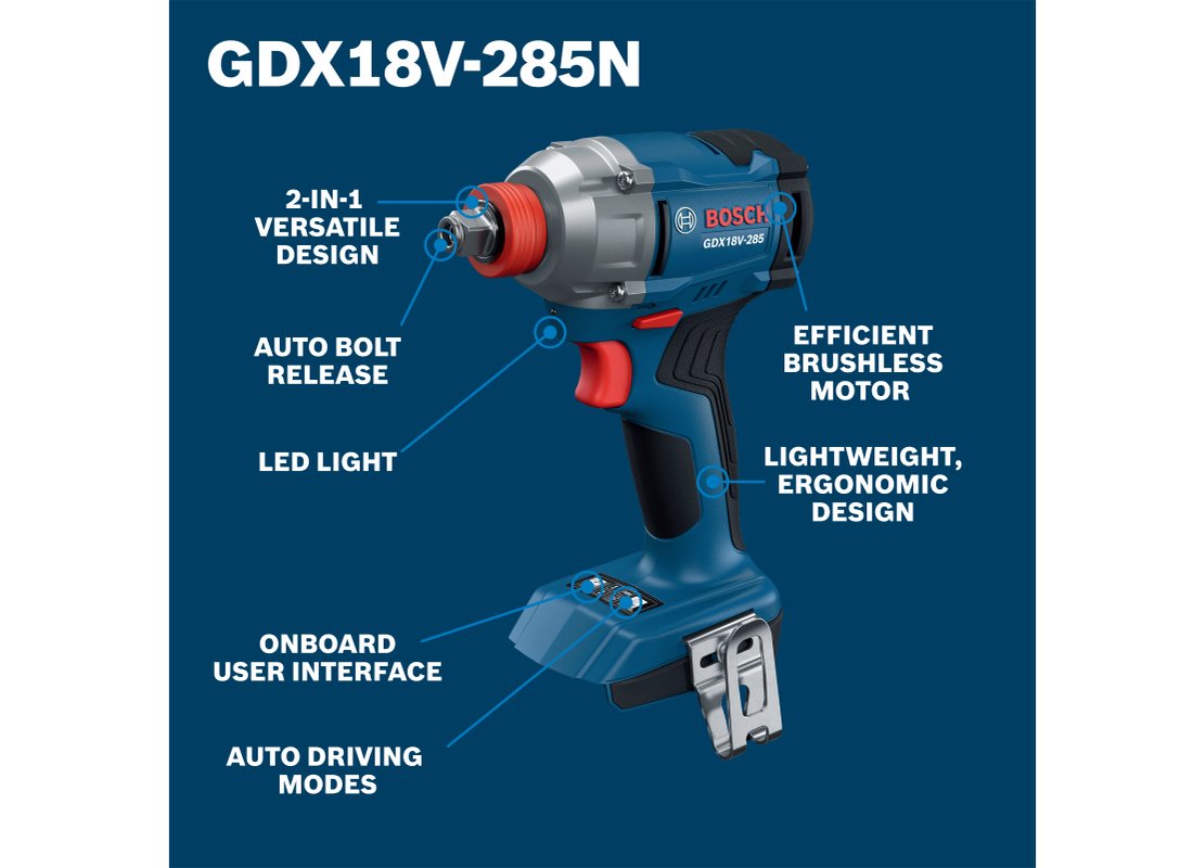 18V Brushless Two-In-One 1/4 In. and 1/2 In. Bit/Socket Impact Driver/Wrench (Bare Tool)