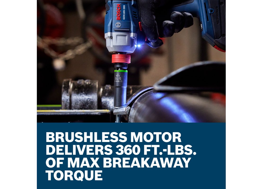 Visseuse à chocs 18 V sans balais avec porte-outil 2 en 1 (six pans 1/4 po et carré mâle 1/2 po) (outil seul)