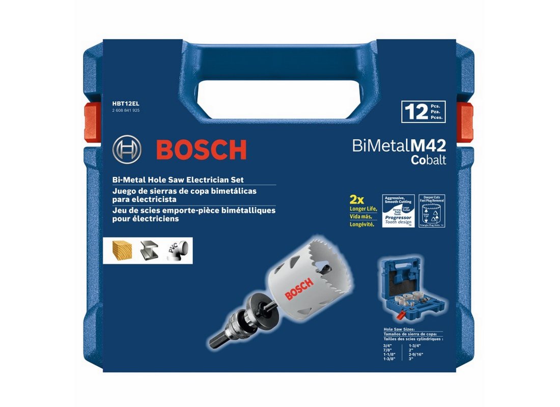 Ensemble de 12 scies-cloches bi-métal professionnelles pour électricien