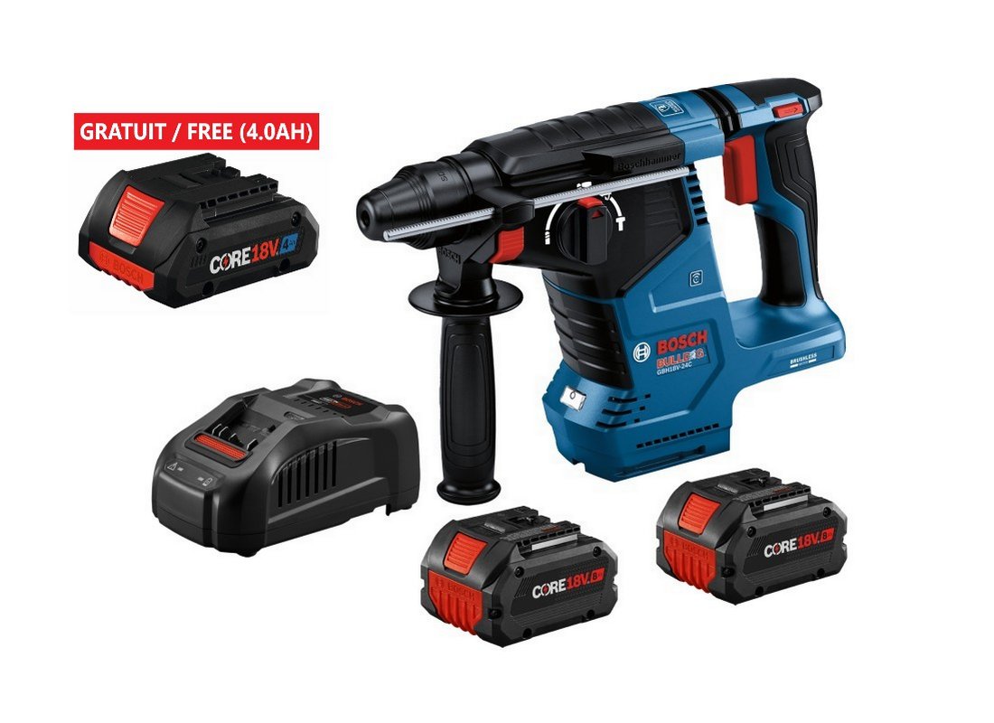 18V Brushless Connected SDS-plus® Bulldog™ 1 In. Rotary Hammer with (2) CORE18V® 8 Ah High Power Batteries