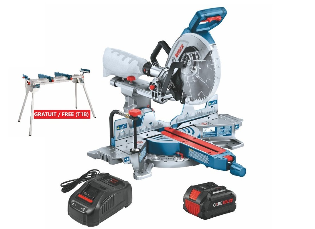 PROFACTOR™ 18V 10 In. Dual-Bevel Slide Miter Saw Kit with (1) CORE18V® 8 Ah High Power Battery