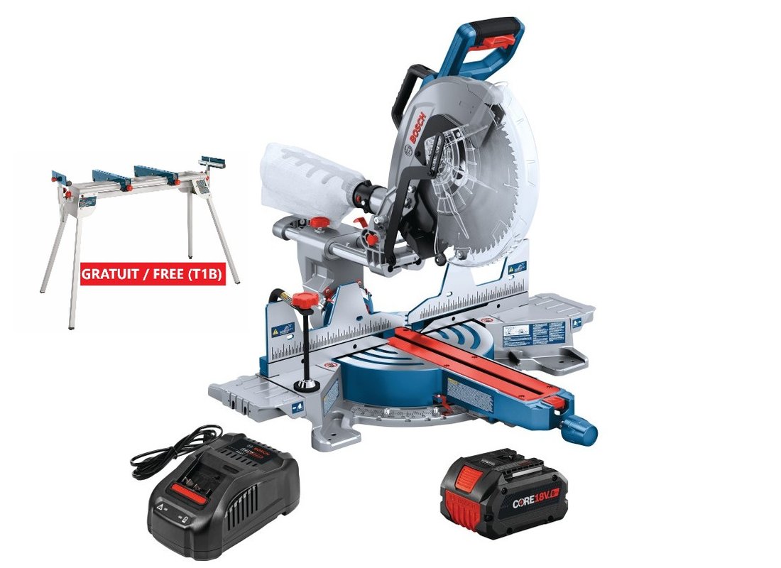 PROFACTOR™ 18V 12 In. Dual-Bevel Slide Miter Saw Kit with (1) CORE18V® 8 Ah High Power Battery