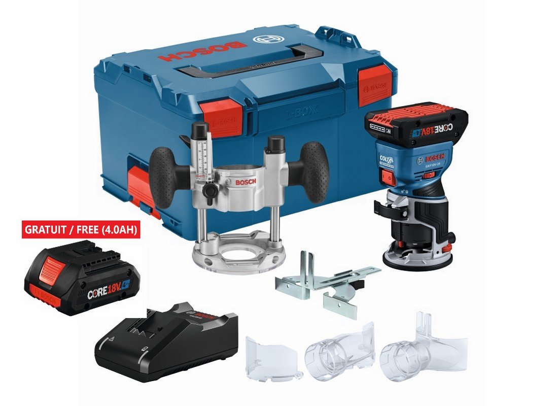 Ensemble affleureuse Colt™ 18V sans balais avec (1) batterie Advanced Power CORE18V® de 4 Ah et une base plongeante