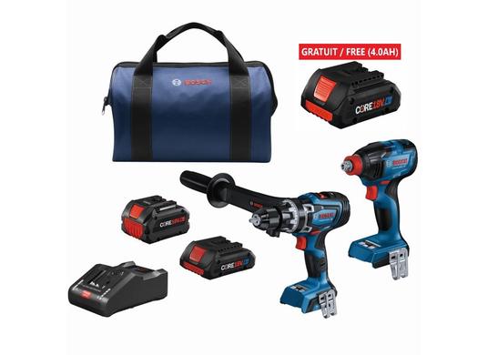 18V 2-Tool Combo Kit with Connected-Ready 1/2 In. Hammer Drill/Driver, Connected-Ready Two-In-One 1/4 In. and 1/2 In. Bit/Socket Impact Driver/Wrench, (1) CORE18V 8 Ah High Power Battery and (1) CORE18V 4 Ah Advanced Power Battery