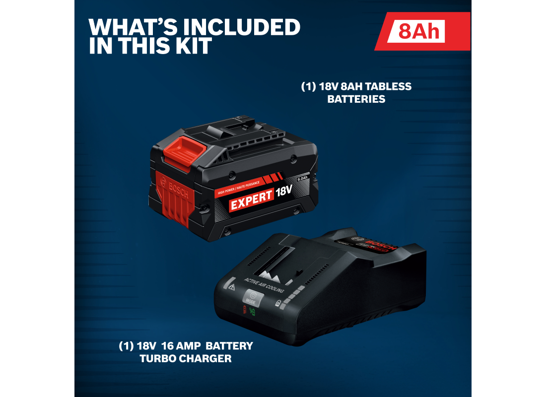 Kit de départ 18 V avec (1) batterie EXPERT 8 Ah et (1) chargeur Turbo 18 V 16 A