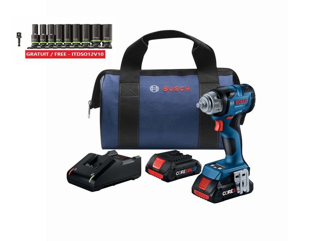 18V 3/8 In. Impact Wrench with Friction Ring with (2) CORE18V® 4 Ah Advanced Power Batteries