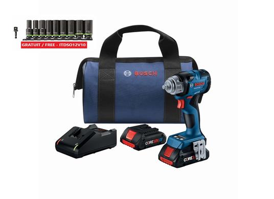 18V 3/8 In. Impact Wrench with Friction Ring with (2) CORE18V® 4 Ah Advanced Power Batteries
