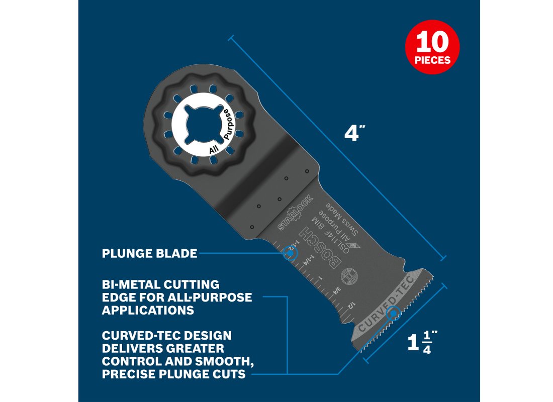 1-1/4 In. Starlock® Oscillating Multi Tool Bi-Metal Plunge Cut Blade 10 Pk.