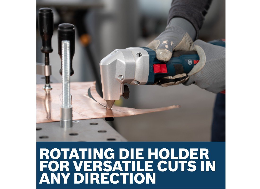 Grignoteuse 18 V calibre 16, interrupteur coulissant blocable