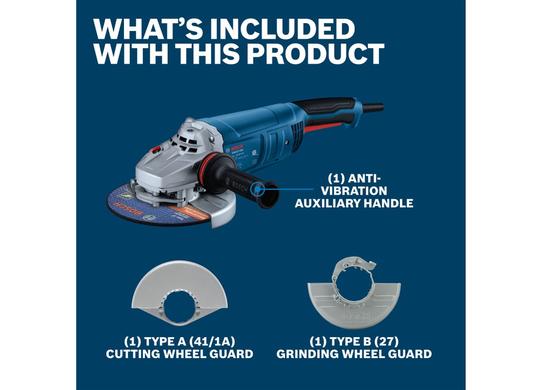 7 In. Large Angle Grinder – 15 Amp W/ Lock-On Trigger Switch