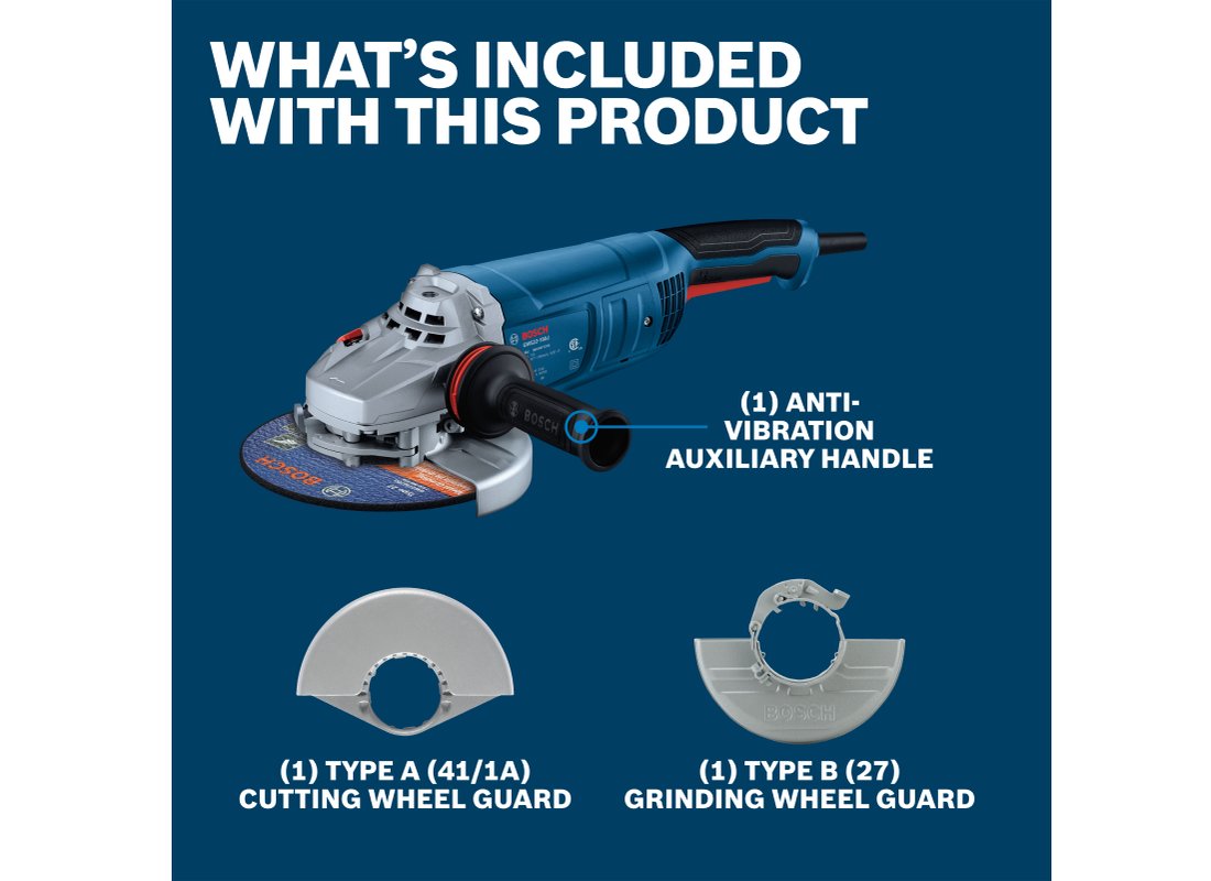 7 In. Large Angle Grinder – 15 Amp W/ Lock-On Trigger Switch