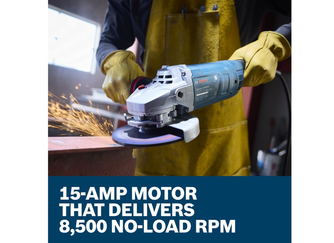 7 In. Large Angle Grinder – 15 Amp W/ Lock-On Trigger Switch