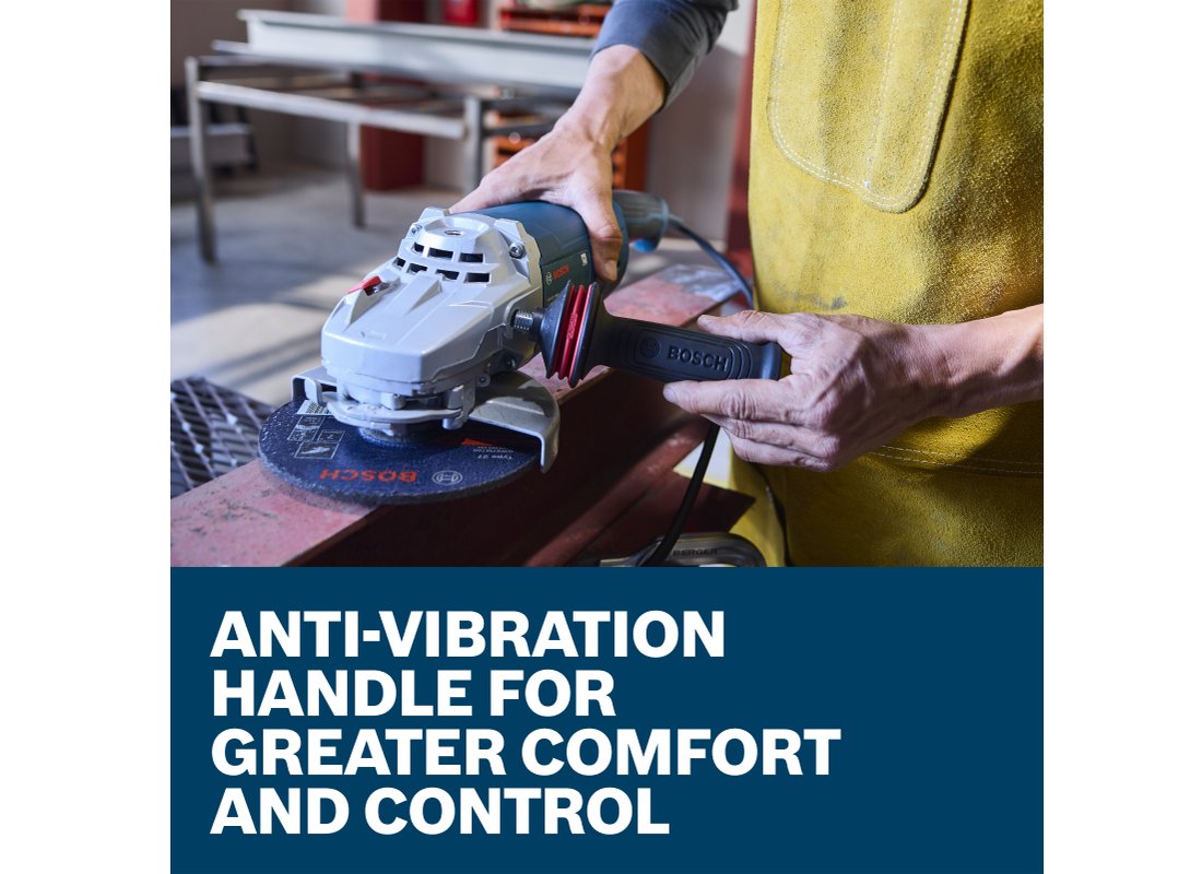 Rectifieuse angulaire grand diamètre 7 po – 15 A avec interrupteur à gâchette blocable