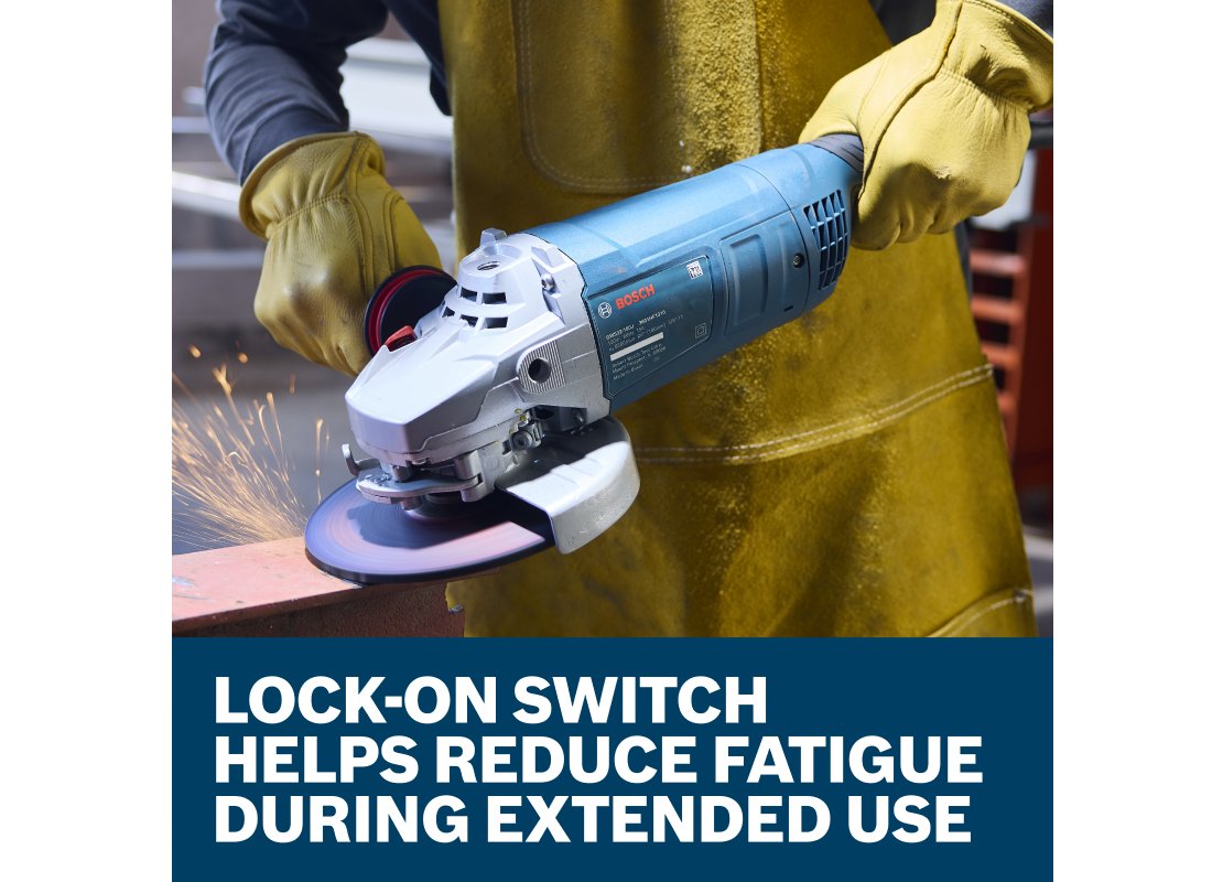 7 In. Large Angle Grinder – 15 Amp W/ Lock-On Trigger Switch