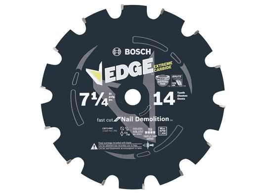 Lame de scie circulaire Edge de 7-1/4 po à 14 dents pour clous et travaux de démolition