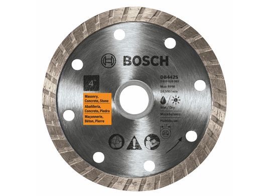 Disque diamanté standard à couronne turbo de 4 po pour des coupes nettes