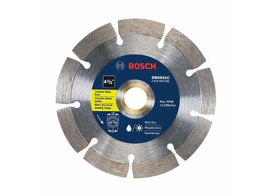 Disque segmenté diamanté premium de 4-1/2 po pour des coupes grossières universelles