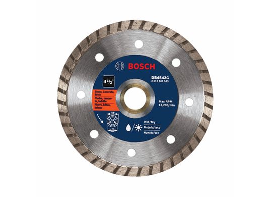 Disque diamanté premium à couronne turbo de 4-1/2 po pour des coupes nettes