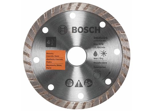 Disque diamanté standard à couronne turbo de 4-1/2 po pour des coupes nettes