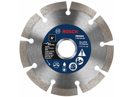 5 In. Standard Segmented Rim Diamond Blade for Soft Materials