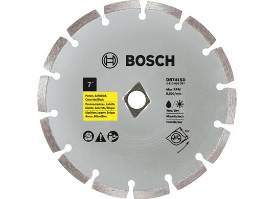 Disque diamanté standard à bord segmenté de 7 po avec centre défonçable en losange pour coupes grossières universelles