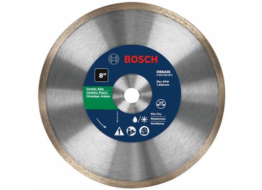 Disque diamanté à couronne de coupe standard de 8 po pour des coupes nettes