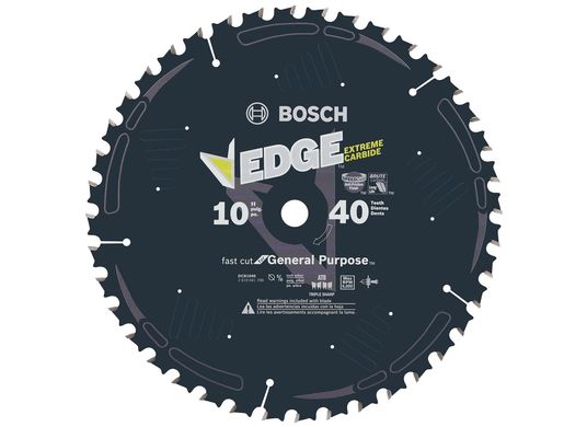 Lame de scie circulaire Edge de 10 po à 40 dents pour usage universel