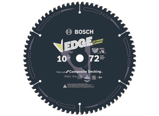 10 In. 72 Tooth Edge Circular Saw Blade for Composite Decking
