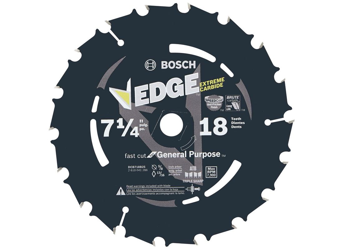 25 lames de scie portative Edge de 7-1/4 po à 18 dents pour coupes rapides Bosch DCB718B25