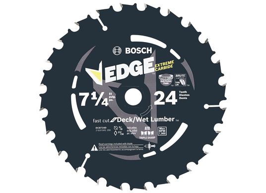Lame de scie circulaire Edge de 7-1/4 po à 24 dents pour bois humide