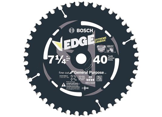 10 lames de scie circulaire Edge de 7-1/4 po à 40 dents pour coupes fines