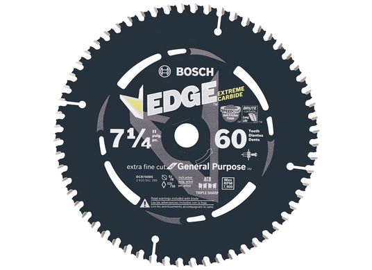 5 lames de scie circulaire Edge de 7-1/4 po à 60 dents pour coupes extra-fines