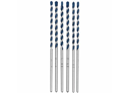 Ensemble de 6 forets pour perceuse à percussion en carbure BlueGranite™ Turbo